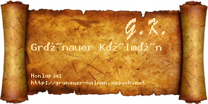 Grünauer Kálmán névjegykártya